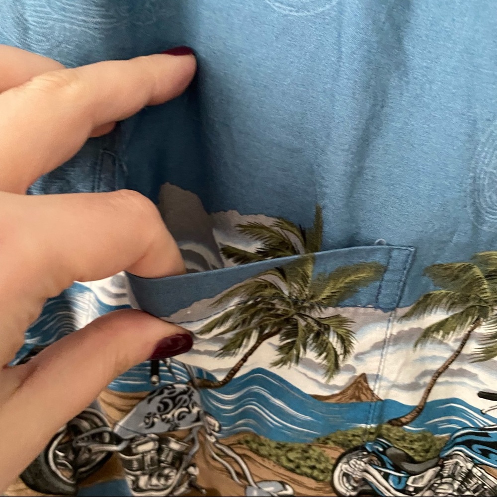💙 Blue Motorcycle Hawaiian Shirt - Picture 7 of 9